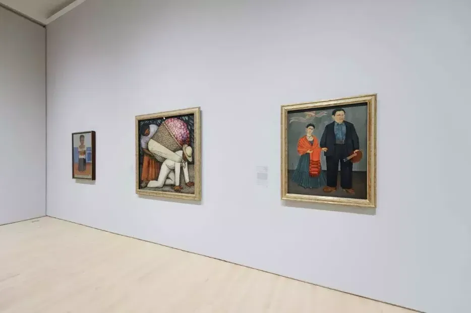 Diego Rivera paintings on display.